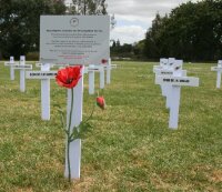 White crosses for a school field.